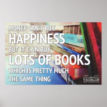 Happiness And Books Poster by WritingCom at Zazzle