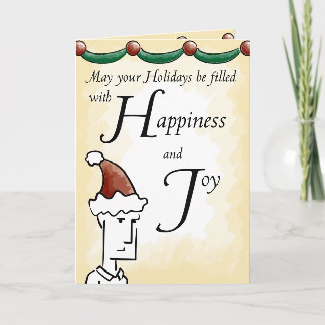 Happiness and Joy Holiday Card (Front)