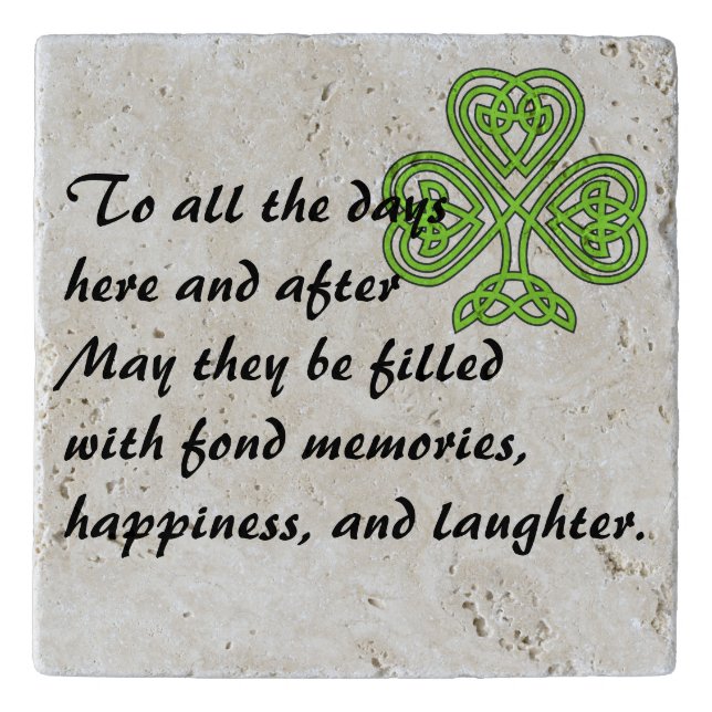Happiness and Laughter Poem Gift Stone Trivet (Front)