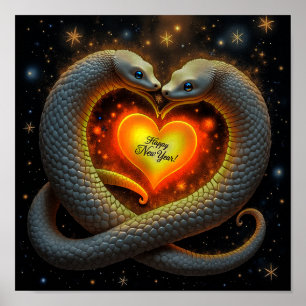 Happiness and Love in the New Year of the Snake Poster