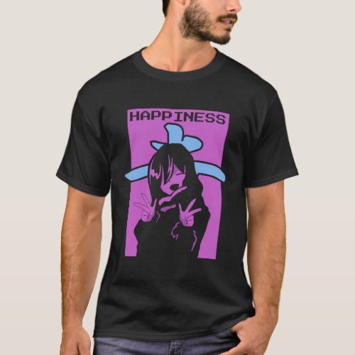 Happiness Anime Japanese Aesthetic T_Shirt