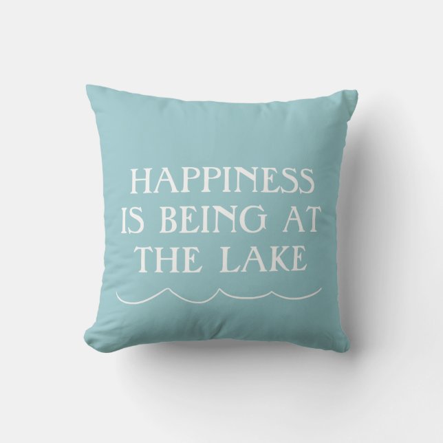 Happiness at the Lake Throw Pillow (Front)