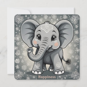 Happiness Baby Elephant AI Fantasy Digital Art
