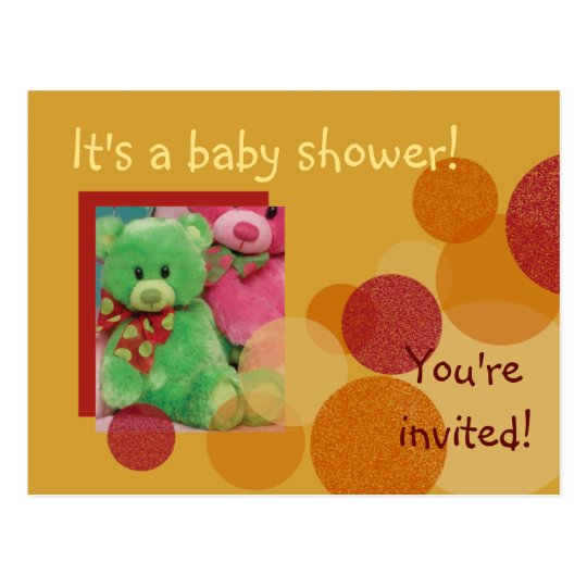 Happiness Baby Shower Invitation (deep yellow) Postcard