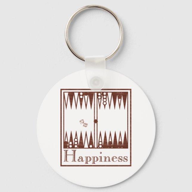 Happiness: Backgammon Keychain (Front)