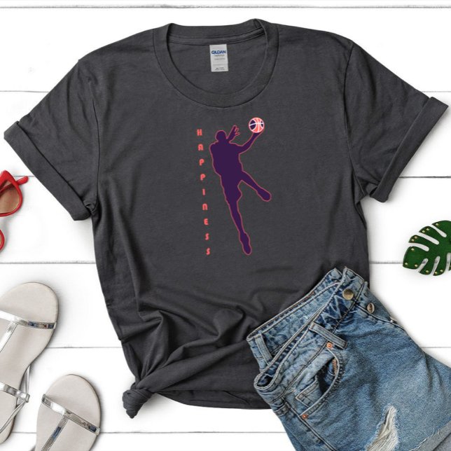 Happiness Basketball Tee, Basketball Fan Tees (Creator Uploaded)