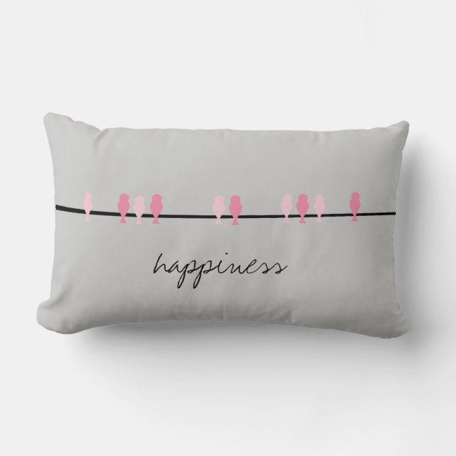 Happiness Birds Lumbar Pillow (Front)
