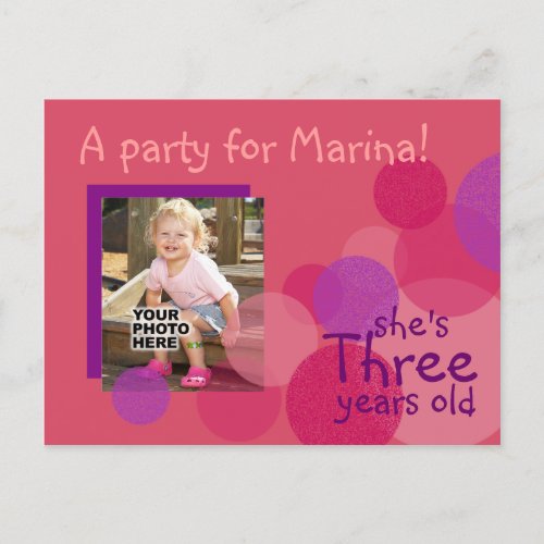 Happiness Birthday Party Invitation rose