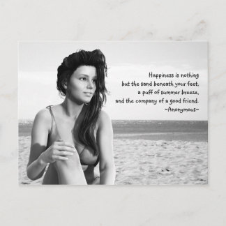 Happiness Black and White Post Card