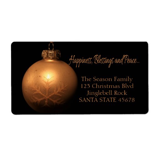 Happiness Blessings Peace Golden ornament label