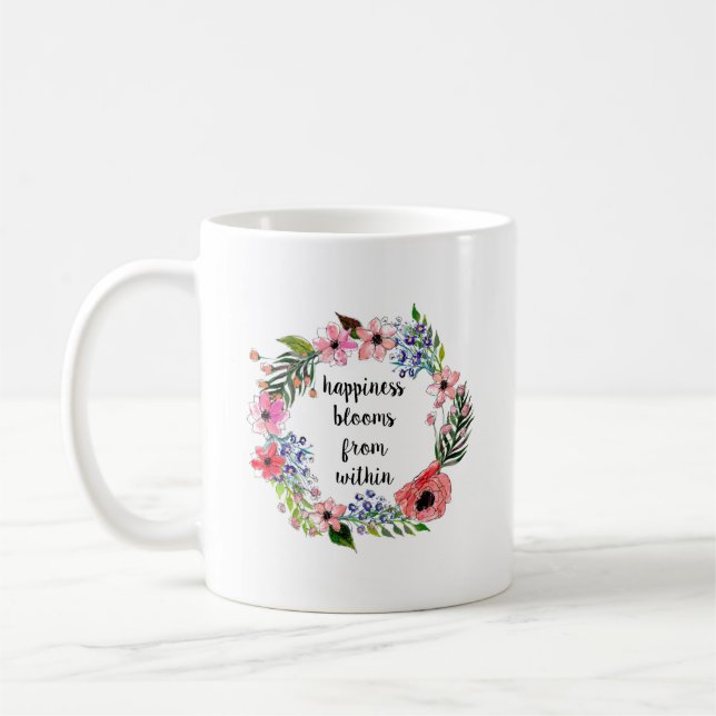 Happiness Blooms From..Mug Coffee Mug (Left)