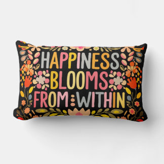 Happiness Blooms From Within Lumbar Pillow