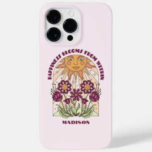 Happiness Blooms From Within Retro Personalized Case-Mate iPhone 14 Pro Max Case