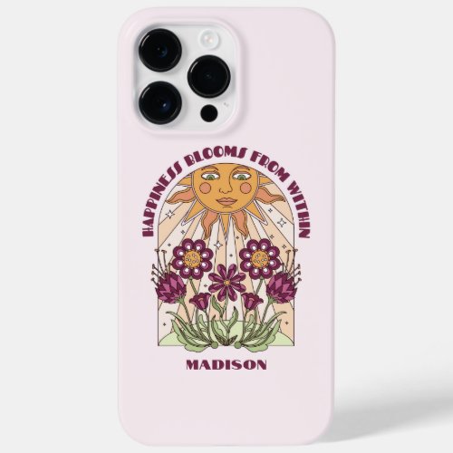 Happiness Blooms From Within Retro Personalized Case_Mate iPhone 14 Pro Max Case