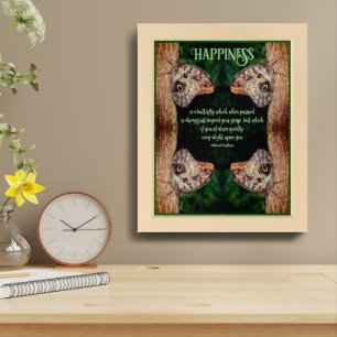 Happiness Brown Butterfly Inspirational Framed Art