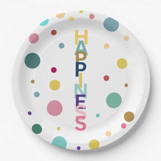 Happiness bubble paper plates (Front)