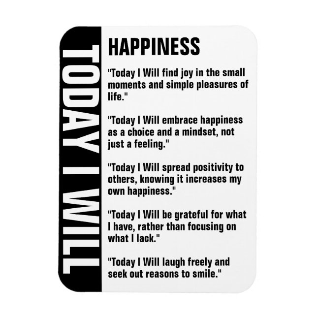Happiness Care Goals Reminder Customize Magnet (Vertical)