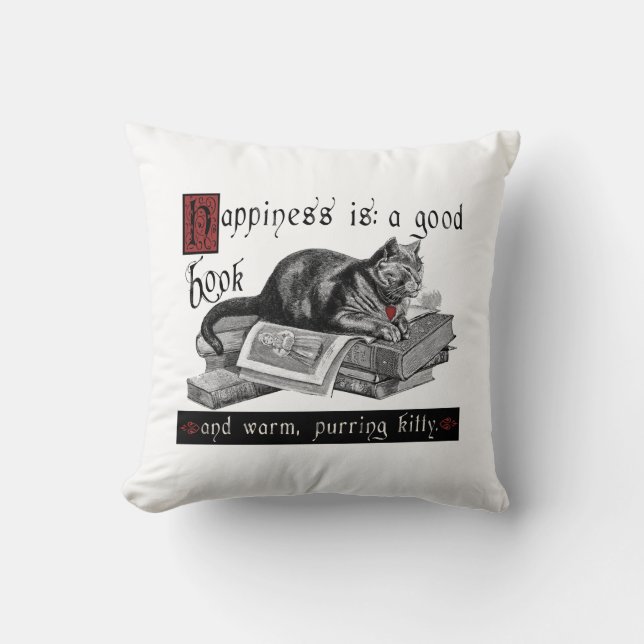 Happiness Cat/Kitty Pillow (Front)