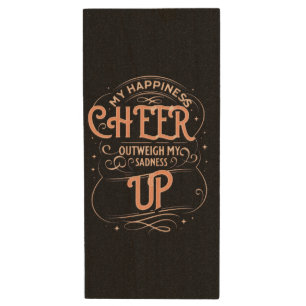  HAPPINESS CHEER UP USB WOODEN FLASH DRIVE 