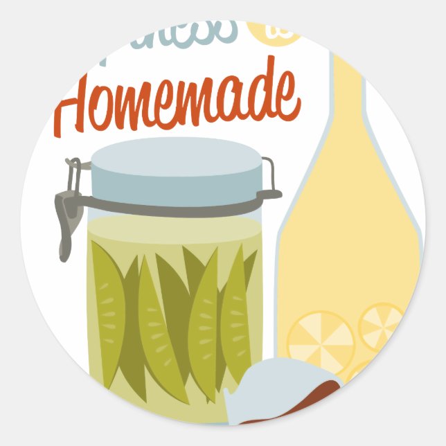 Happiness Classic Round Sticker (Front)