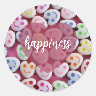 Happiness Classic Round Sticker