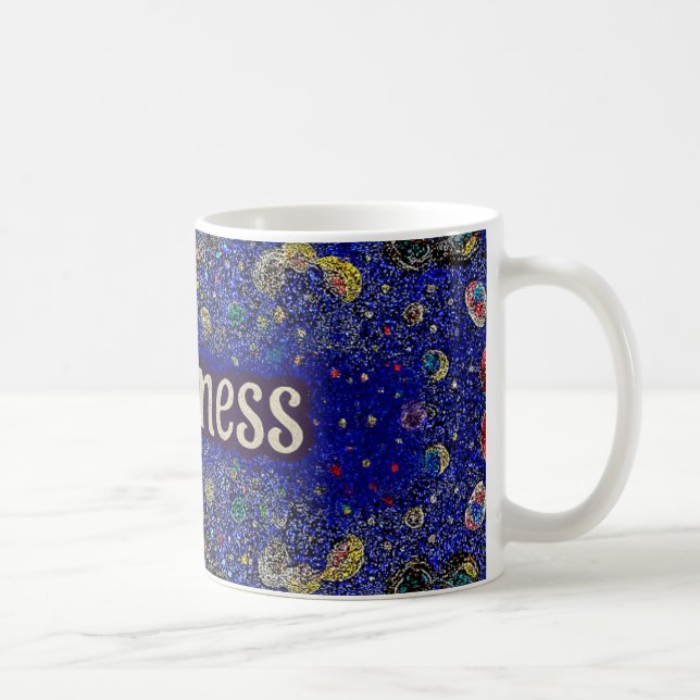 Happiness Coffee Mug – Vibrant Mandala-Style  (Right)