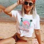 Happiness Comes in Waves, Retro Beach Bum Vibes T-Shirt<br><div class="desc">A perfect retro t-shirt to wear to the beach. It says,  "Happiness Comes in Waves" in a retro font,  with waves,  sunshine,  and palm trees.</div>