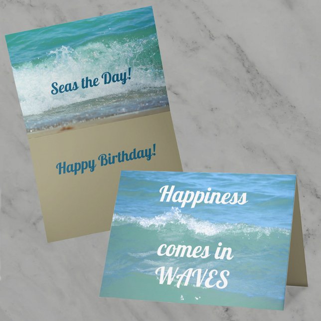 Happiness comes in Waves SEAS the Day Birthday Card (Creator Uploaded)