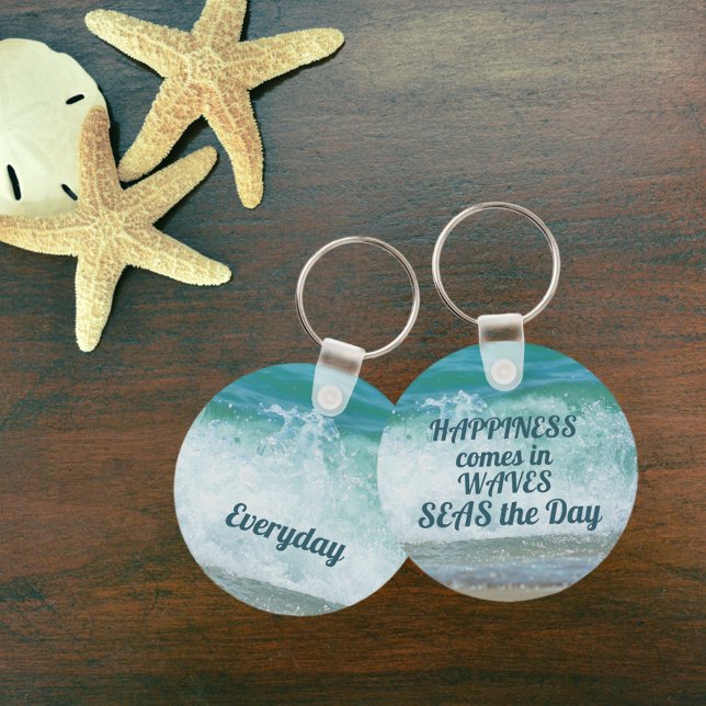 Happiness comes in WAVES Seas the Day Keychain (Creator Uploaded)