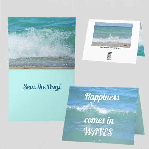 Happiness comes in Waves SEAS the Day Note Card