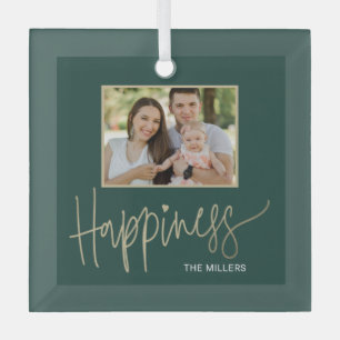 Happiness Editable Color Custom Photo Ornament