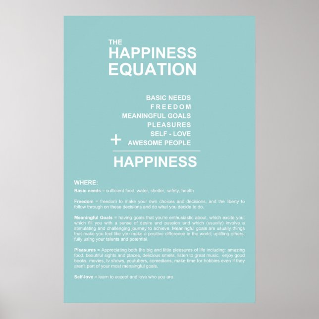 Happiness Equation Poster (Front)