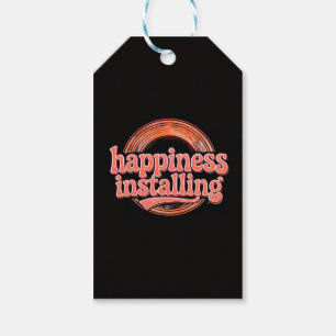 happiness.exe Installing - Vintage 70s Retro Coral Gift Tags