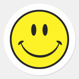 Happiness Face Classic Round Sticker