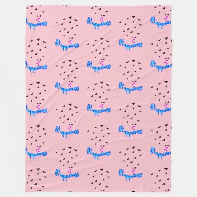 Happiness Fleece Blanket (Front)