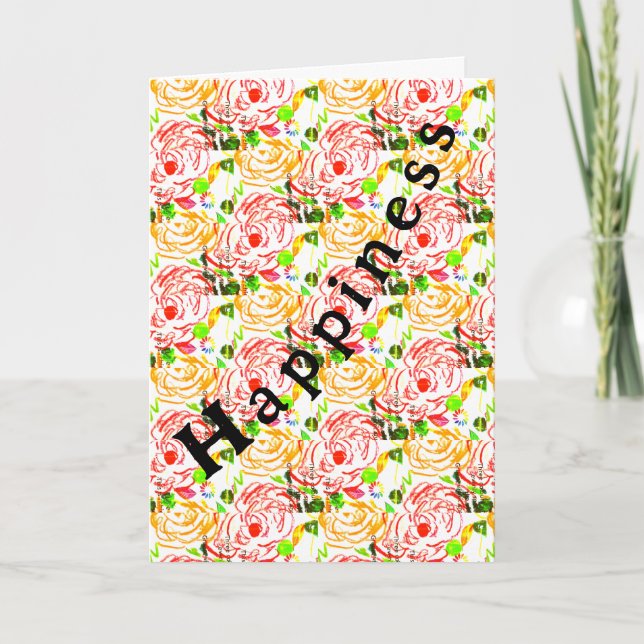Happiness Folded Greeting Card (Front)