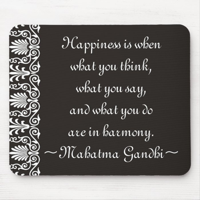 Happiness Gandhi Quotes Mousepad  Zazzle