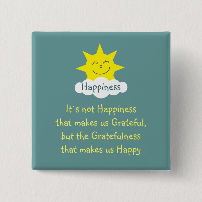 Happiness & Gratitude sun badge Button (Front)