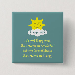 Happiness & Gratitude sun badge Button