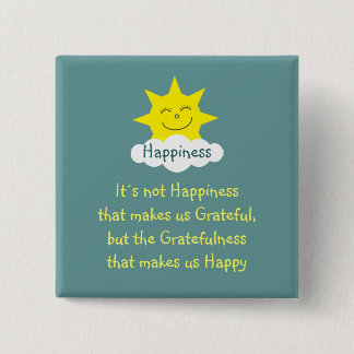 Happiness & Gratitude sun badge Button