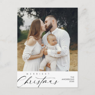 Happiness Greeting Merriest Christmas Family Photo Postcard