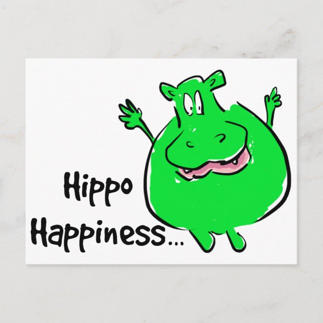 Happiness Hippo - post card (Front)