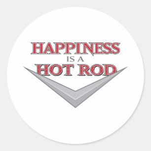 Happiness Hot Rod Classic Round Sticker