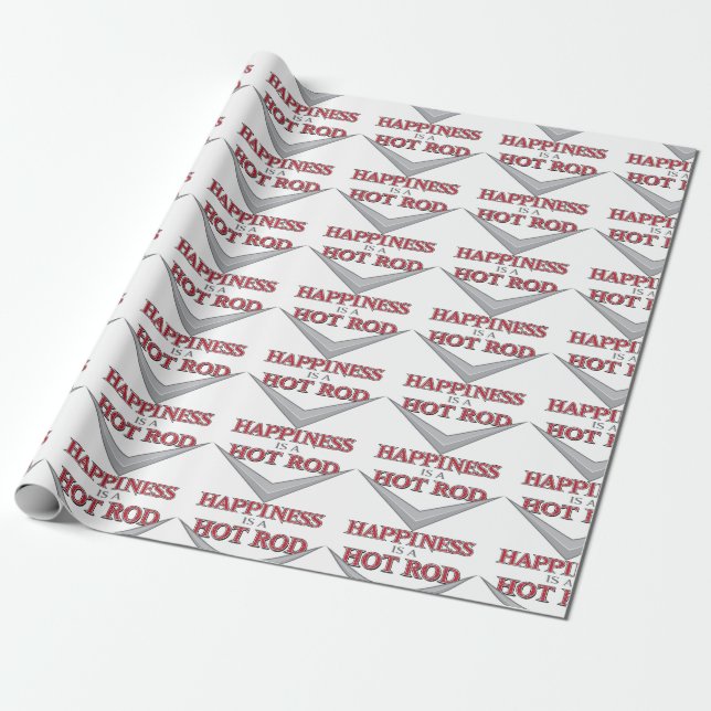 Happiness Hot Rod Wrapping Paper (Unrolled)