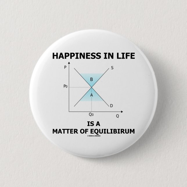 Happiness In Life Is A Matter Of Equilibrium Button (Front)