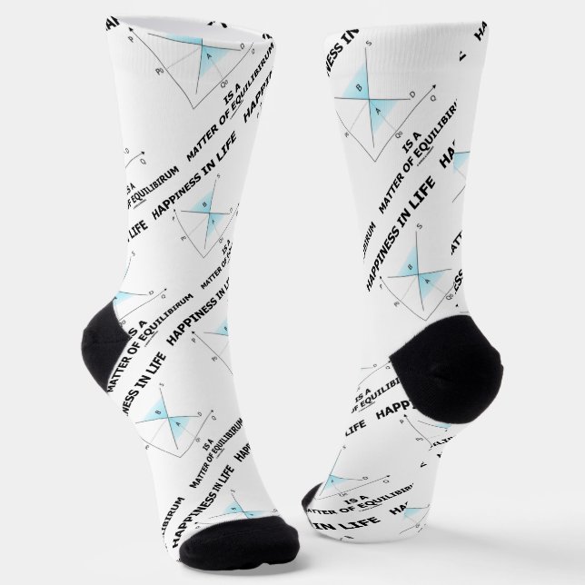 Happiness In Life Is A Matter Of Equilibrium Econ Socks (Angled)
