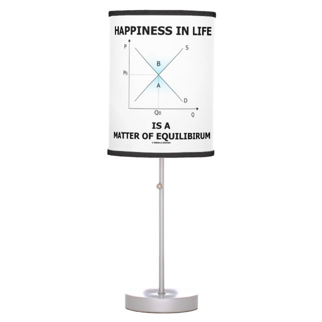 Happiness In Life Is A Matter Of Equilibrium Econ Table Lamp (Front)