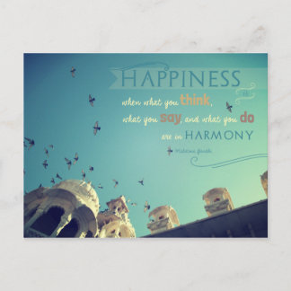 "Happiness" - inspirational quote postcard