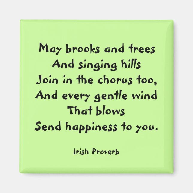 Happiness Irish Proverb Magnet (Front)