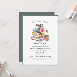 Happiness is a cup of coffee and... Book Club Invitation